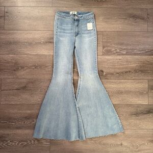 We The Free by Free People Just Float On Flare Jeans in Bermondsey Blue